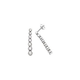 Silver Cz Drop Earrings