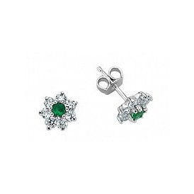 Silver CZ & EM Earrings
