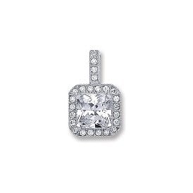 Silver Cz Pendant & Chain