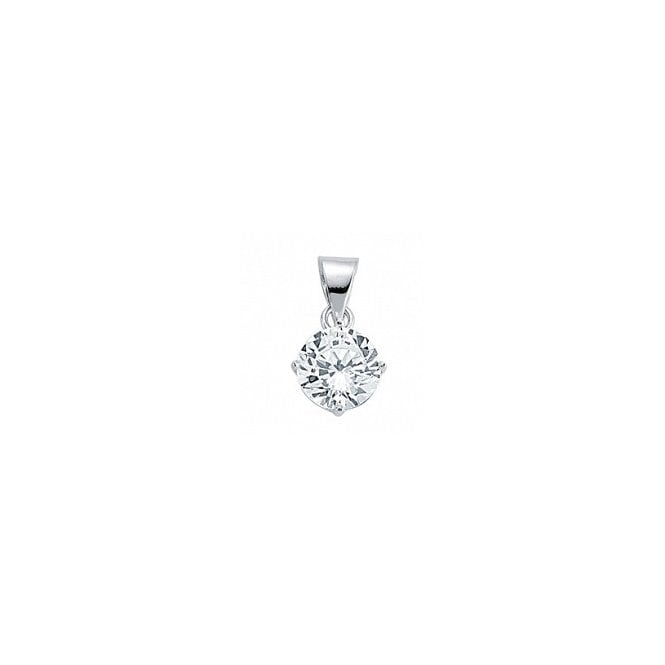 Lowry Sterling Silver Silver Cz Pendant & Chain