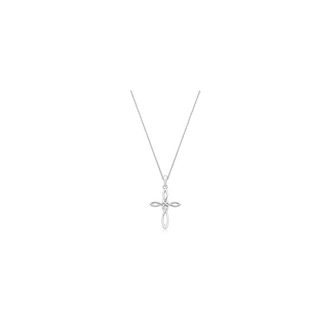 Lowry Sterling Silver Silver Fancy Cross & Chain