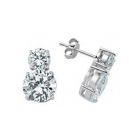 Silver Fancy Cz Earrings
