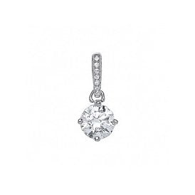 Silver Fancy Cz Pendant & Chain