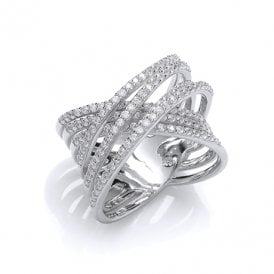 Silver Fancy CZ Ring