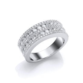 Silver Fancy CZ Ring