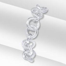 Silver Fancy Greek Key Circle Bracelet
