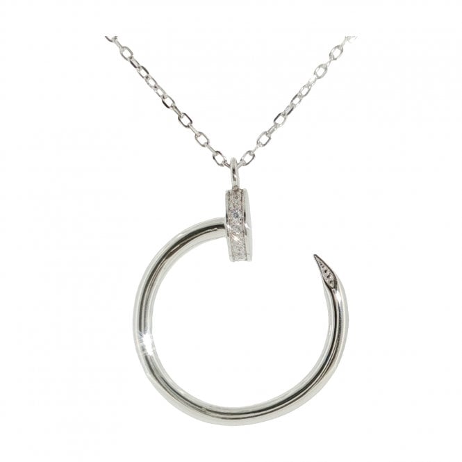 Lowry Sterling Silver Silver Fancy Pendant & Chain