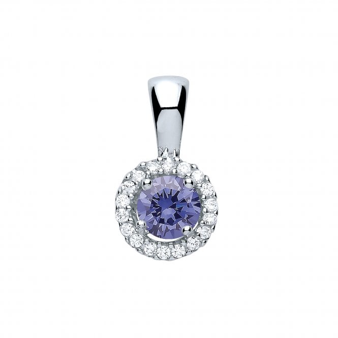 Lowry Sterling Silver Silver Fancy Tanz & Cz Pendant & Chain