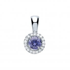 Silver Fancy Tanz & Cz Pendant & Chain