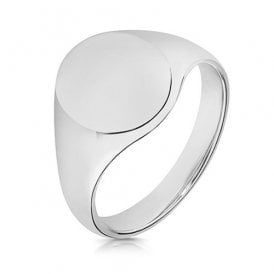 Silver Gents Plain Signet Ring