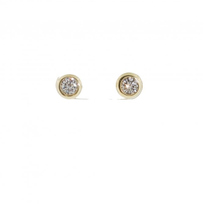 Lowry Sterling Silver Silver Gold Plated Cz Stud Earrings