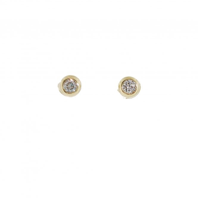Lowry Sterling Silver Silver Gold Plated Cz Stud Earrings