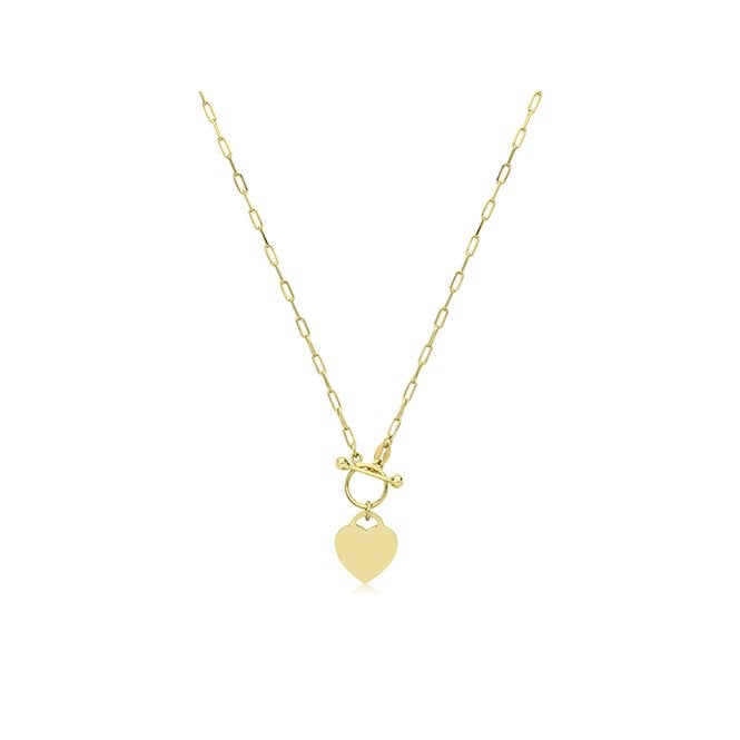 Lowry Sterling Silver Silver Gold Plated Fancy Heart Necklet