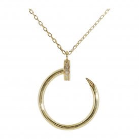 Silver Gold Plated Fancy Pendant & Chain