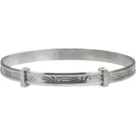 Silver ID Baby Bangle
