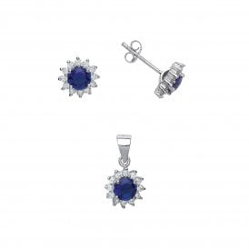 Silver Pendant & Earring Set