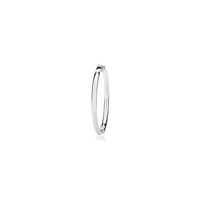 Lowry Sterling Silver Silver Plain Oval Hinged Bangle