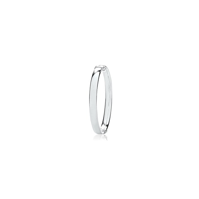 Lowry Sterling Silver Silver Plain Oval Hinged Bangle