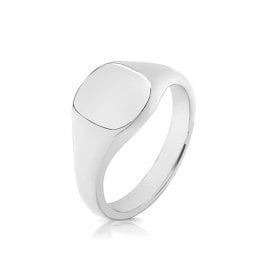 Silver Plain Signet Ring