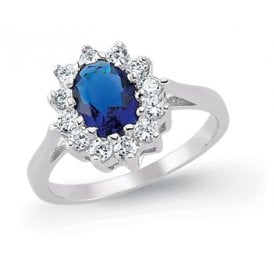 Silver Sapp & CZ Cluster Ring