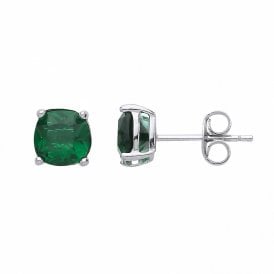 Silver Sy. Emer Stud Earrings
