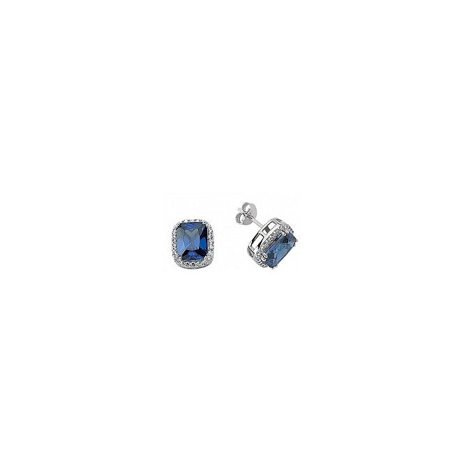 Lowry Sterling Silver Silver Tanz CZ Stud Earring