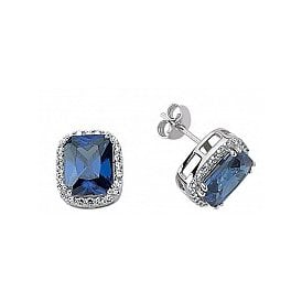 Silver Tanz CZ Stud Earring
