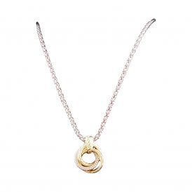 Silver Yellow Plated Fancy Cz Pendant & Chain