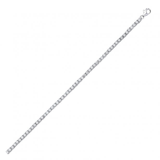 Lowry Sterling Silver Stainless Steel CZ Tennis Bracelet