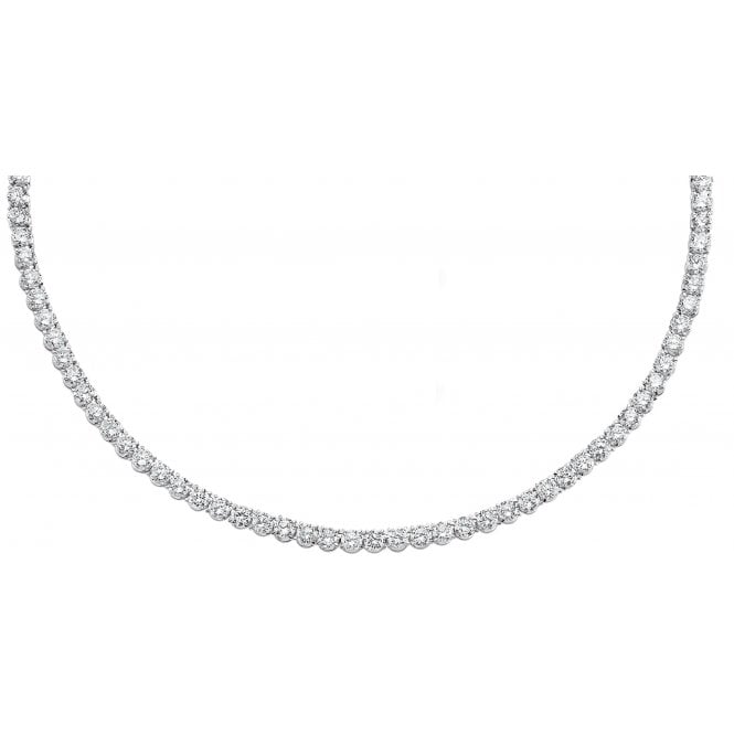 Lowry Sterling Silver Stainless Steel Cz Tennis Necklace