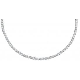 Stainless Steel Cz Tennis Necklace