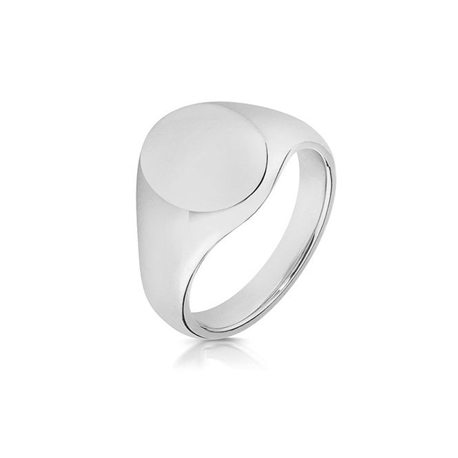 Lowry Sterling Silver Sterling Silver 12x10 Oval Signet Ring