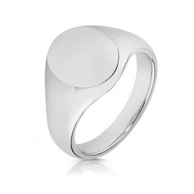 Sterling Silver 12x10 Oval Signet Ring
