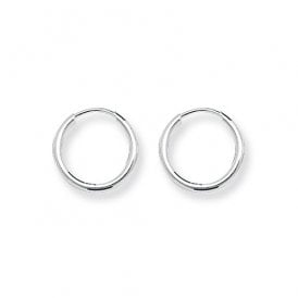Sterling Silver 13mm Plain Hoops