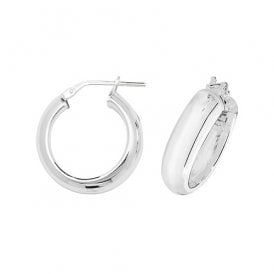 Sterling Silver 15mm Creole Hoop Earrings