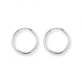 Sterling Silver 16mm Plain Hoops