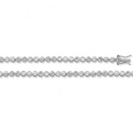 Sterling Silver 17" CZ Tennis Necklace
