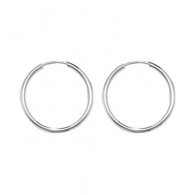 Sterling Silver 18mm Plain Hoops