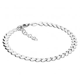Sterling Silver 19cm Fancy Heart Bracelet
