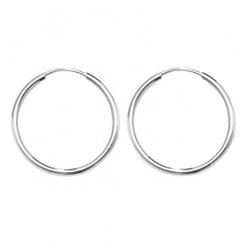 Sterling Silver 20mm Plain Hoops