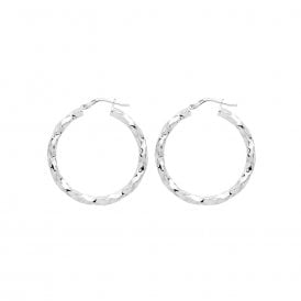 Sterling Silver 25mm Creole Hoop Earrings