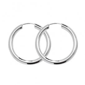 Sterling Silver 25mm Plain Hoops