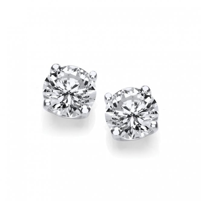 Lowry Sterling Silver Sterling Silver 6mm CZ Stud Earrings