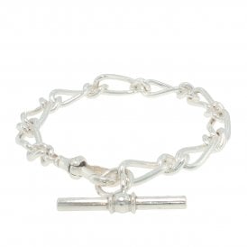 Sterling Silver 7.5" Fancy Albert  Bracelet