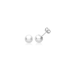 Sterling Silver 8mm Pearl Stud Earrings