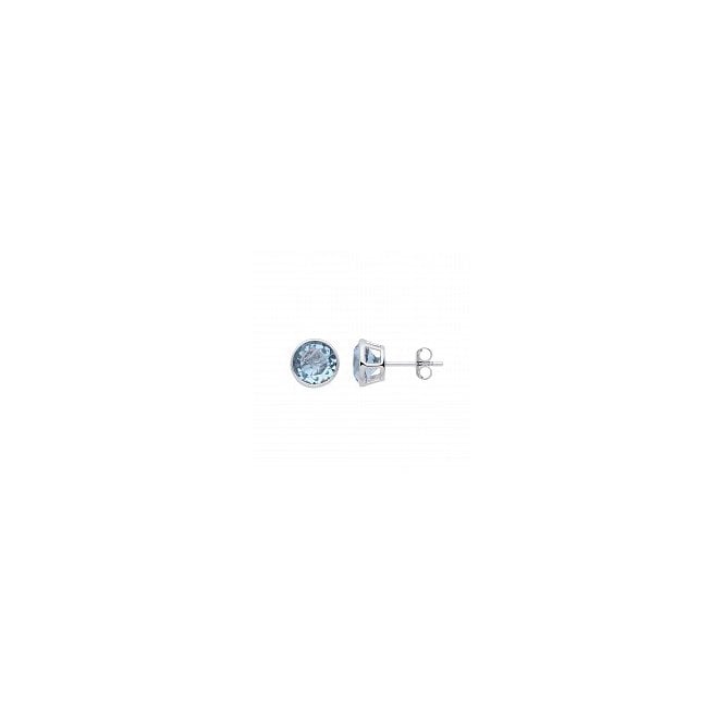 Lowry Sterling Silver Sterling Silver Aqua Stud Earrings