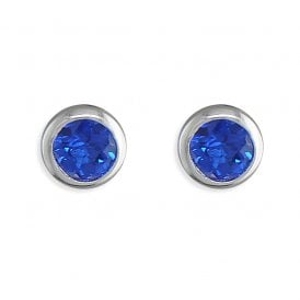 Sterling Silver Blue CZ Stud
