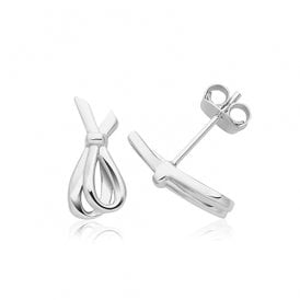 Sterling Silver Bow Stud Earrings