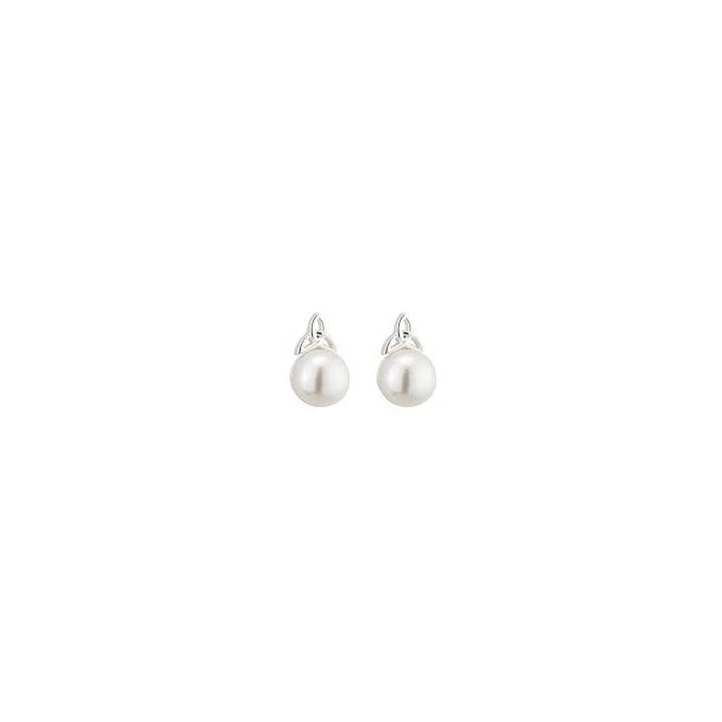 Irish Jewellery Sterling Silver Celtic Knot Pearl Stud Earrings