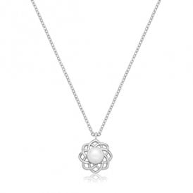 Sterling Silver Celtic Pearl Necklace